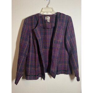 Vintage J.B.S. LTD. Blazer Jacket Business Casual Office Tweed Purple Size 18